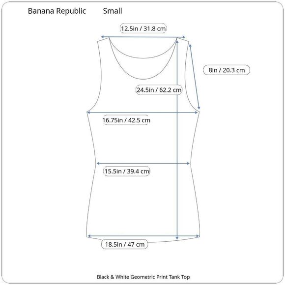 Banana Republic Black & White Geometric Print Tank Top Small - Picture 16 of 16